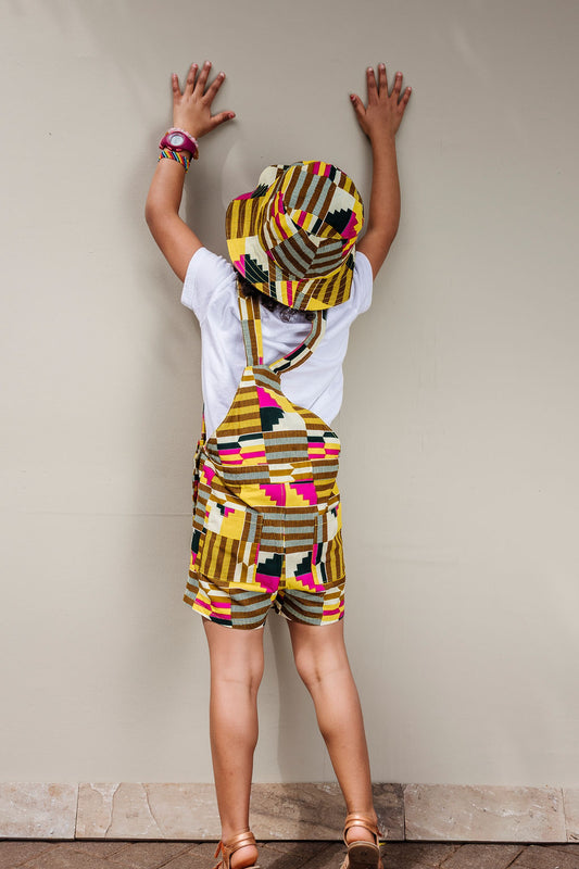 Dungaree - Pink Kente