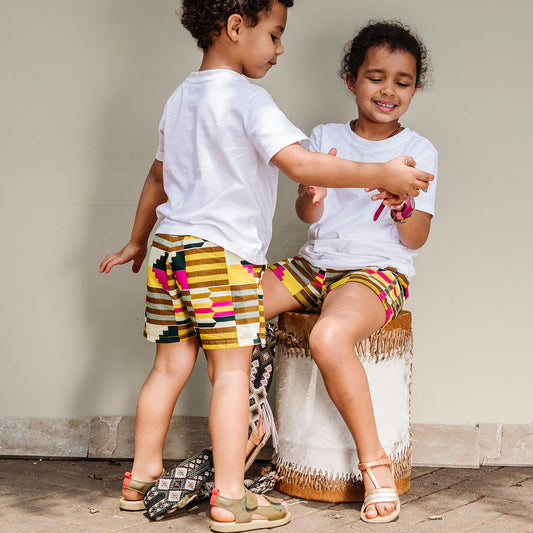 Shorts - Pink Kente
